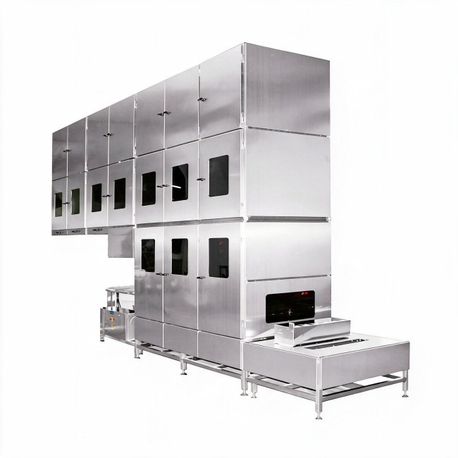 jimeng-2026-07-20-5300-将这张大型不锈钢隧道式食品加工设备图片提升至高清，调整为1_1比例，通过少量扩图...